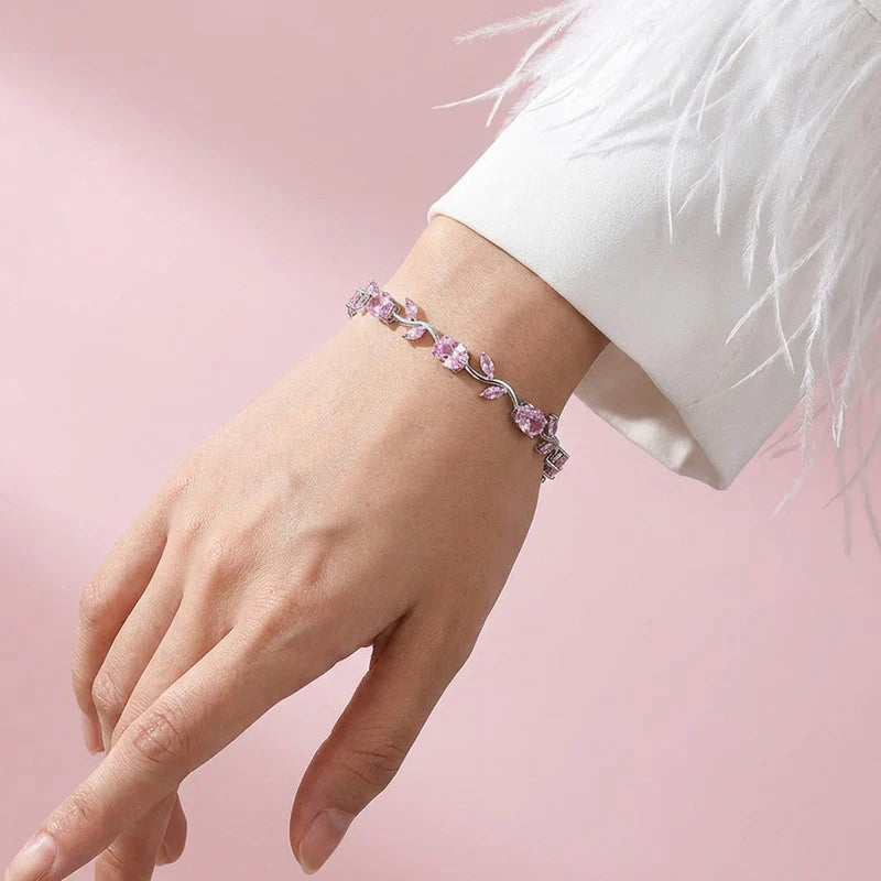 Anti-Tarnish Tulip Bracelet Set – Gold & Silver Plated with Multicolor Stones