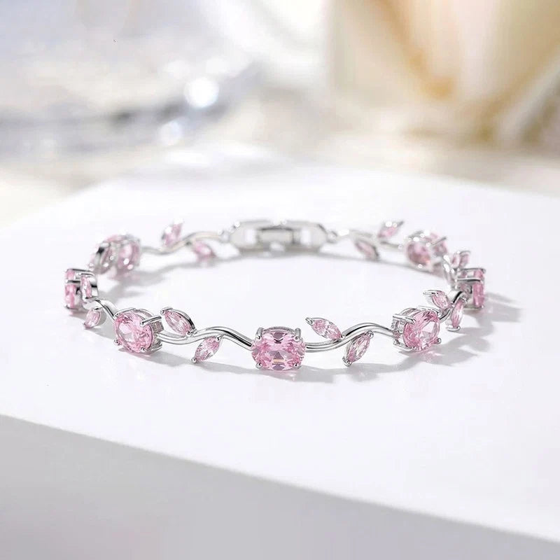 Anti-Tarnish Tulip Bracelet Set – Gold & Silver Plated with Multicolor Stones
