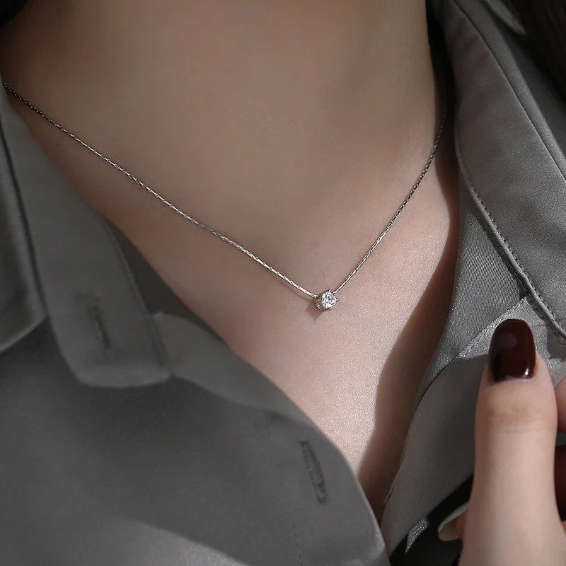 Silver Plated Stainless Steel Anti-Tarnish Stone Studded Hexagonal Pendan
